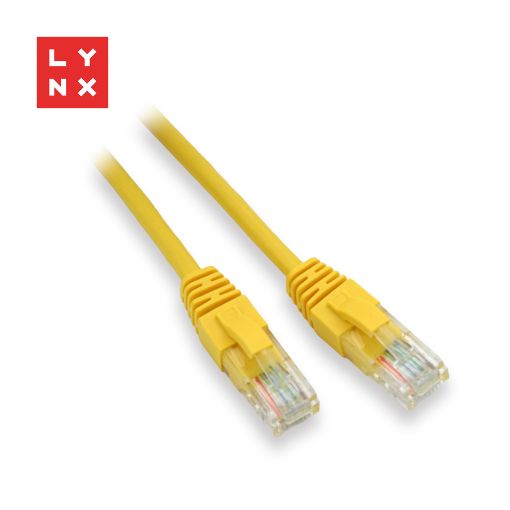 Obrázek LYNX UTP patch kabel Cat5e, PVC, CCA, 0,5m, žlutý (balení obsahuje 10ks)