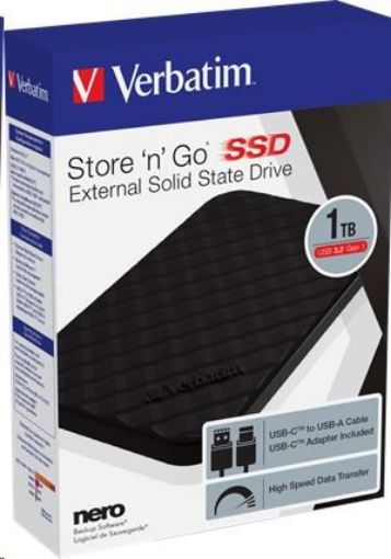 Obrázek VERBATIM externí SSD 512GB Store ´n´ Go Portable USB3.2 Gen 1, černá