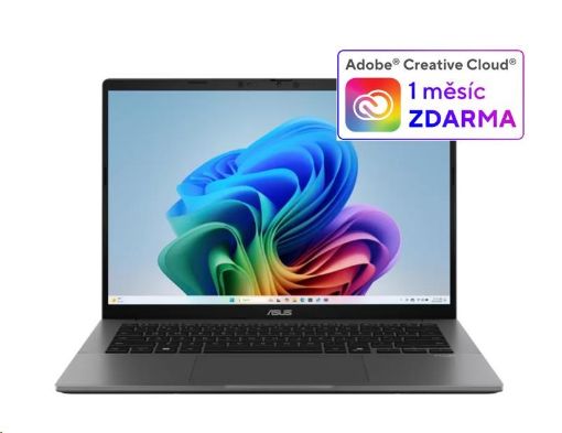 Obrázek ASUS NTB Vivobook S14 (S3407QA-OLED063W), X1 26 100, 14" FHD, 32GB, 1TB SSD, Adreno, W11 Home, Matte Gray