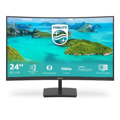 Obrázek Philips MT VA LED 23,6" 241E1SCA/00 - VA panel, 1920x1080, D-Sub, HDMI, repro