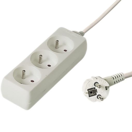 Obrázek PREMIUMCORD Prodlužovací přívod 230V 10m, 3 zásuvky, bílá
