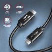 Obrázek AXAGON BUCM4X-CM05AB NewGEN+ kabel USB-C <-> USB-C, 0.5m, USB4 Gen 3×2, PD 240W 5A, 8K HD, ALU, oplet, černý