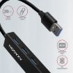 Obrázek AXAGON HMA-GL3A, USB 3.2 Gen 1 hub, porty 3x USB-A + Gigabit Ethernet, kovový, kabel USB-A 20cm