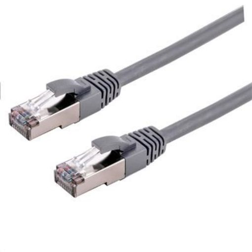Obrázek C-TECH kabel patchcord Cat6a, S/FTP, šedý, 10m