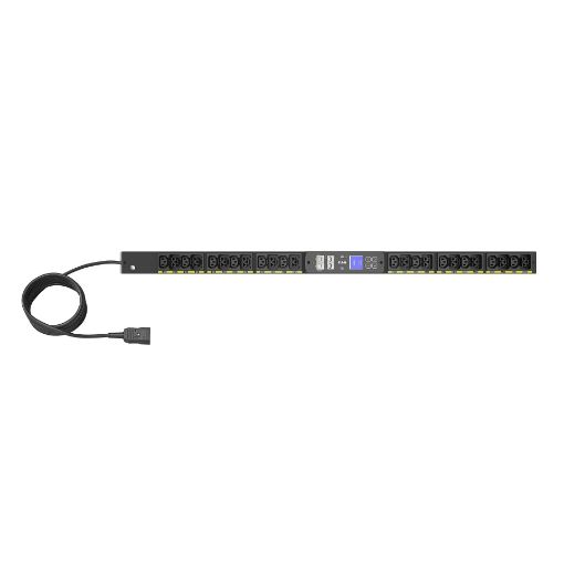 Obrázek Eaton G4 Řízené Rack PDU, 0U, 22,5U, vstup IEC-60309, 3m kabel, 3f, 11kW, 16A, 415/240V, 24 zásuvek (12)C13, (12)C39