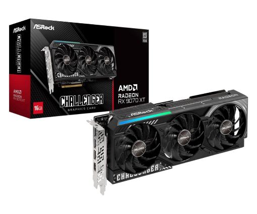 Obrázek ASRock VGA AMD Radeon RX 9070 XT Challenger 16GB, RX 9070 XT, 16GB GDDR6, 3xDP, 1x HDMI