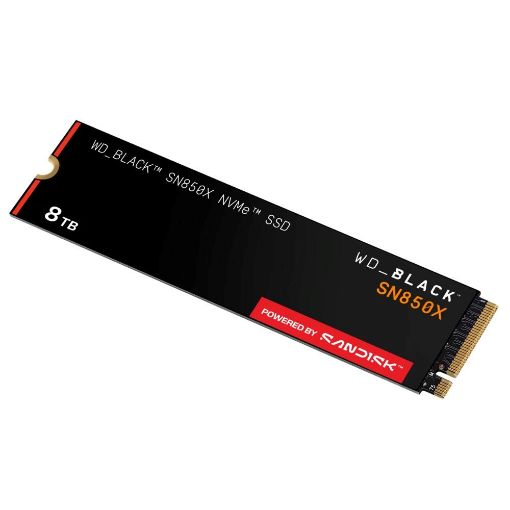 Obrázek BAZAR - WD BLACK SSD NVMe 8TB PCIe SN850X Powered by SanDisk, Gen4, (R:7200, W:6600MB/s) - Poškozený obal (Komplet) (Bazar)