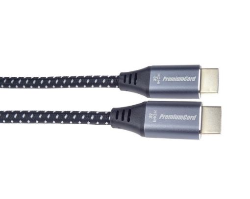 Obrázek PREMIUMCORD Kabel HDMI 2.1 High Speed + Ethernet kabel 8K@60Hz, zlacené konektory, 1,5m