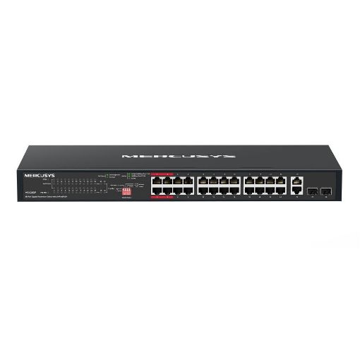 Obrázek MERCUSYS switch MS128GP (24xGbE,24xPoE+,2xGbE,2xSFP,295W)