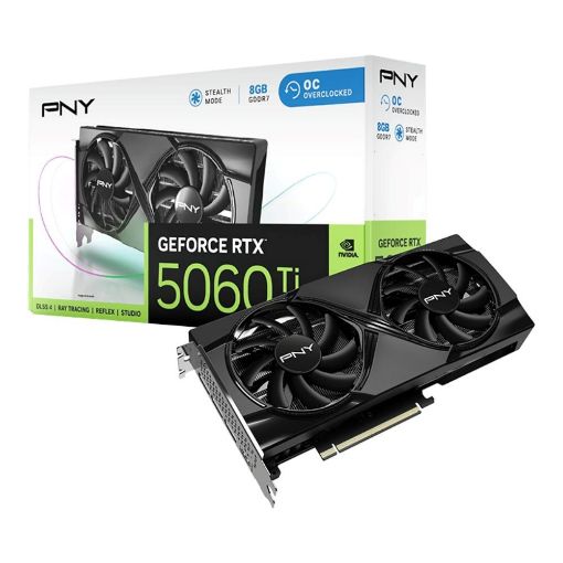 Obrázek PNY VGA Nvidia GeForce RTX 5060 Ti 8GB Dual Fan OC, RTX 5060 Ti OC, 8GB GDDR7, 3xDP, 1xHDMI