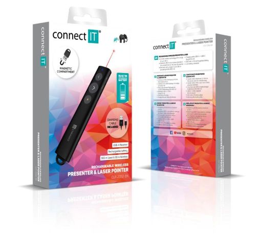 Obrázek CONNECT IT Laserové ukazovátko LaserPoint, Nabíjecí, černá