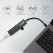 Obrázek AXAGON HMC-GL3A, USB 3.2 Gen 1 hub, porty 3x USB-A + Gigabit Ethernet, kovový, kabel USB-C 20cm