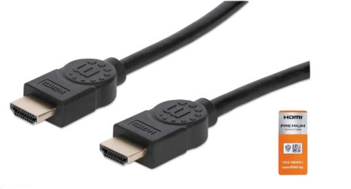 Obrázek MANHATTAN Kabel HDMI Premium High Speed + Ethernet, 5m, černý