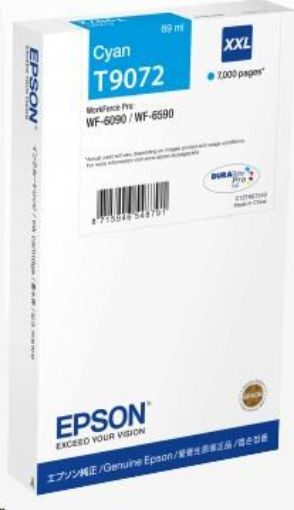 Obrázek EPSON Ink bar WorkForce-WF-6xxx Ink Cartridge Cyan XXL 69 ml (7.000 str.)