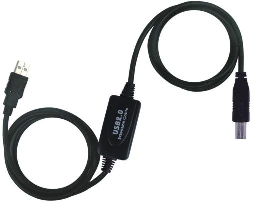 Obrázek PREMIUMCORD USB 2.0 repeater a propojovací kabel A/M-B/M 15m