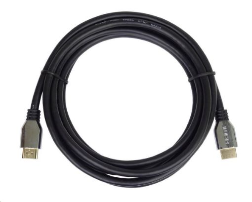 Obrázek PREMIUMCORD Kabel HDMI 2.1 High Speed + Ethernet kabel (Zinc Alloy krytky, zlacené konektory) 0.5m