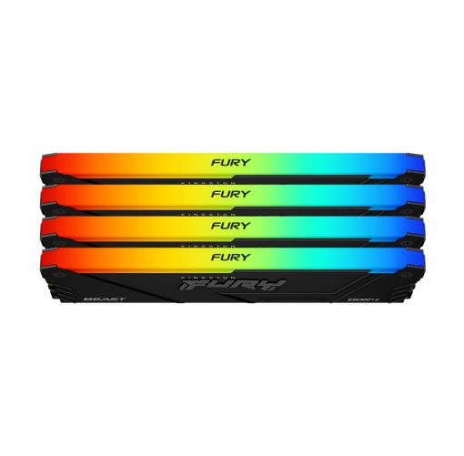 Obrázek KINGSTON DIMM DDR4 32GB (Kit of 4) 3200MT/s CL16 FURY Beast RGB, XMP