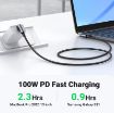 Obrázek PremiumCord USB-C 2x zahnutý kabel ( USB 3.2 GEN 2x2, 5A, 100W, 20Gbit/s ) bavlněný oplet, délka: 3m