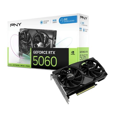 Obrázek PNY VGA Nvidia GeForce RTX 5060 8GB Dual Fan, RTX 5060, 8GB GDDR7, 3xDP, 1xHDMI