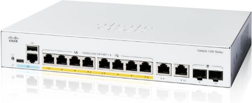 Obrázek Cisco Catalyst switch C1300-8FP-2G (8xGbE,2xGbE/SFP combo,8xPoE+,120W,fanless) - REFRESH