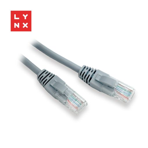 Obrázek LYNX UTP patch kabel Cat5e, PVC, CCA, 0,3m, šedý (balení obsahuje 10ks)