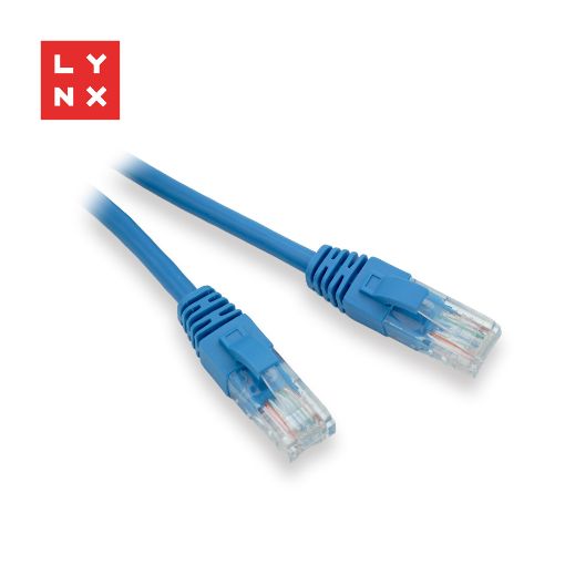Obrázek LYNX UTP patch kabel Cat5e, PVC, CCA, 0,5m, modrý (balení obsahuje 10ks)